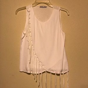 Zara white fancy fresh blouse